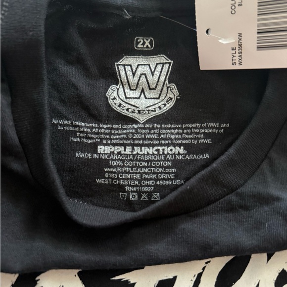 Ripple Junction Black Short Sleeve Tee Hulk Hogan - Picture 3 of 4